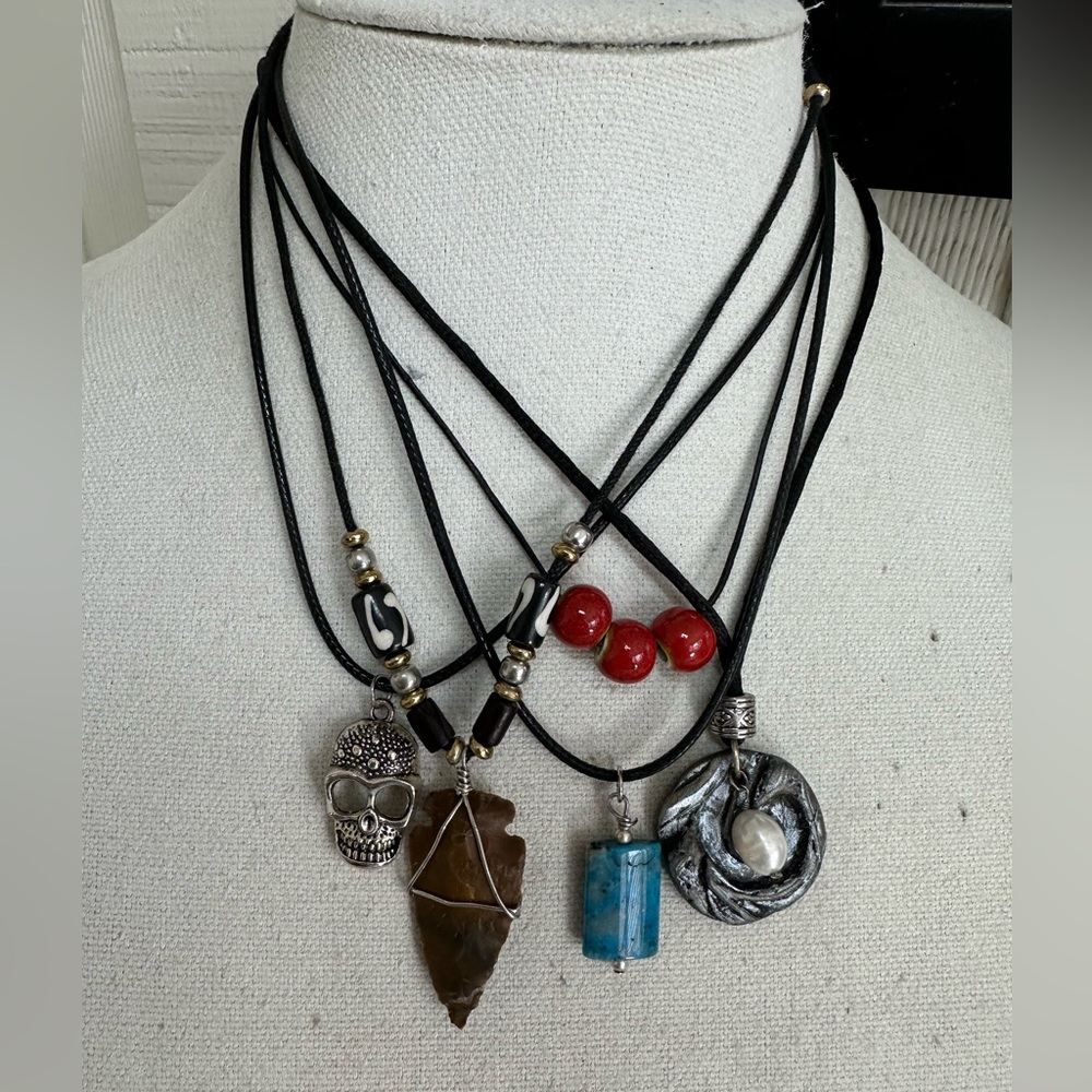 Nine boho hippie casual style necklaces